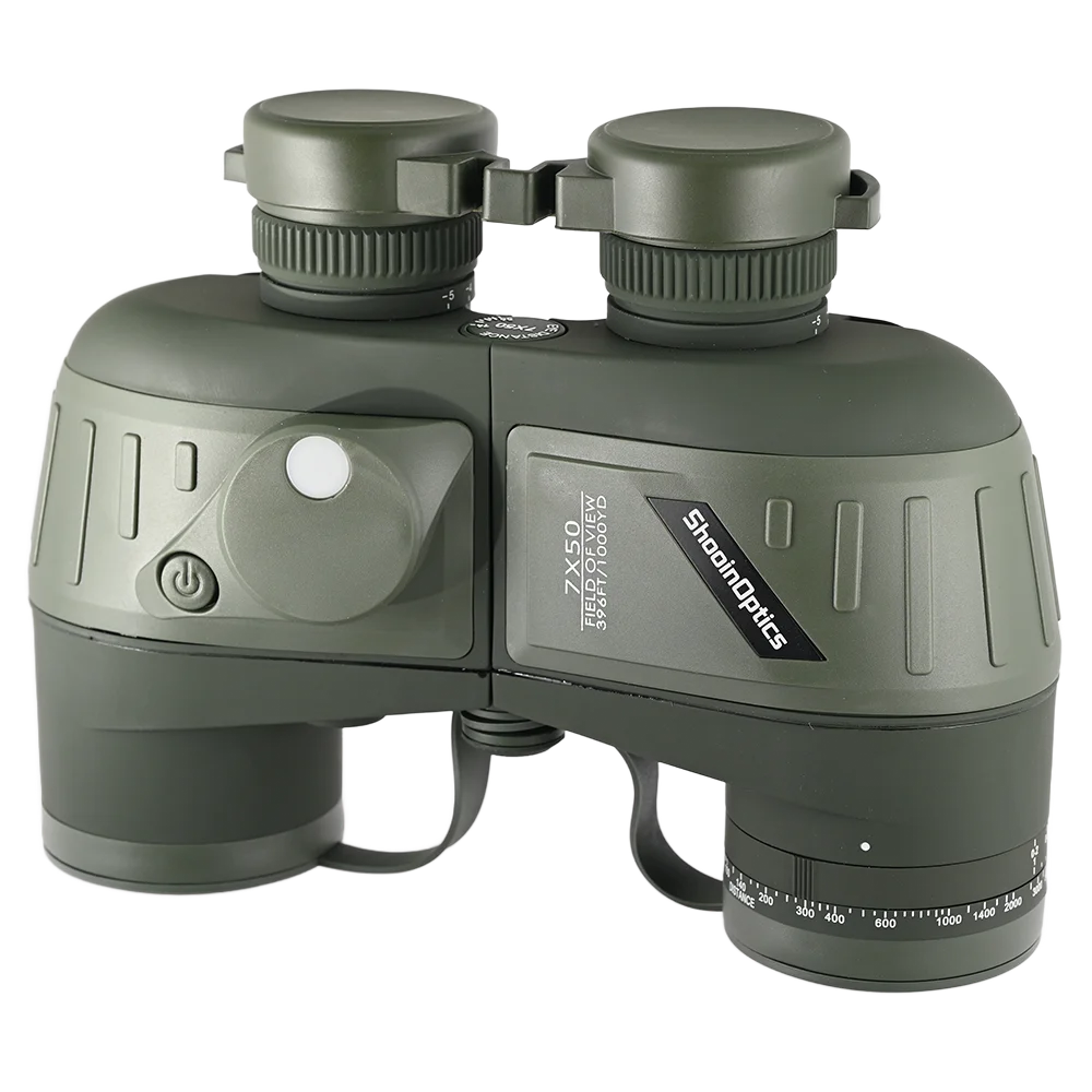 Shooin Optics Compass Binoculars 7X50 Waterproof Floating Nautical For Hunting Bird Watching Marine Navigation